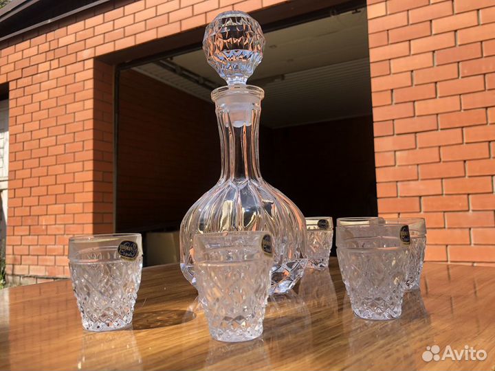 Хрустальный графин с рюмками bohemia чехия