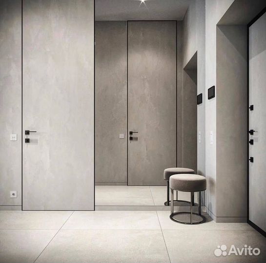 Скрытая дверь под дизайн