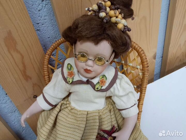 Фарфоровая кукла СССР, клоун марионетка