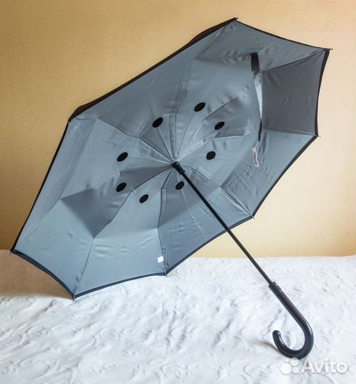 Зонт трость обратного сложения, брендовый