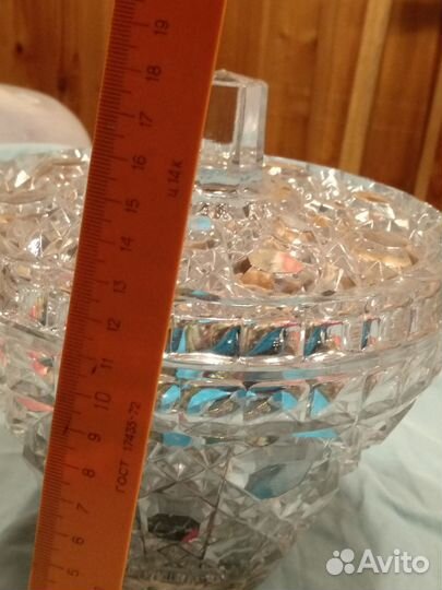 Вазочка с крышкой хрусталь СССР