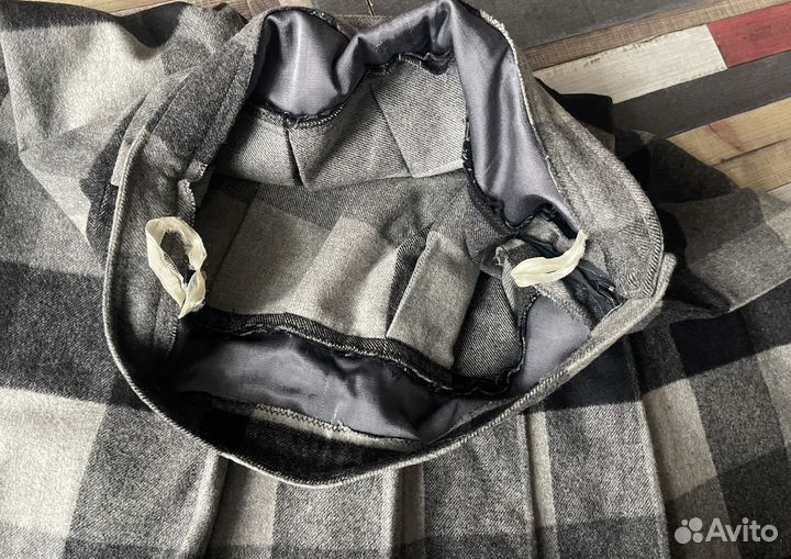 Юбка в складку /клетка винтаж шерсть