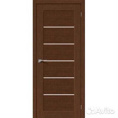 Дверь экошпон браво (коричневый дуб) со стеклом