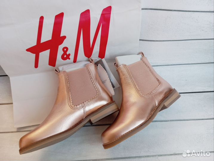 Ботинки hm новые натуральная кожа 31