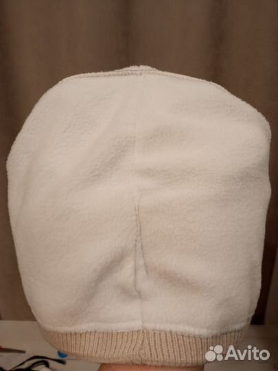 Шапка женская вязаная с флисовой подкладкой