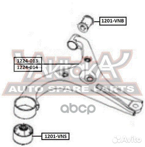 Рычаг подвески нижний перед прав 1224013 asva