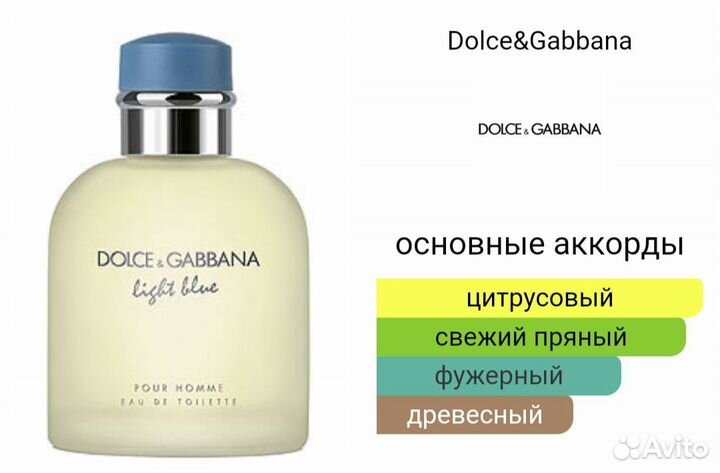 Парфюм мужской Dolce Gabbana Light blue 75ml муж