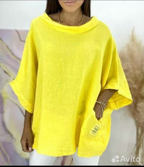 Блуза. Туника. Лен. Бохо. Италия