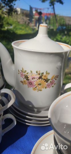 Чайный сервиз Дулево Полевые цветочки винтаж СССР