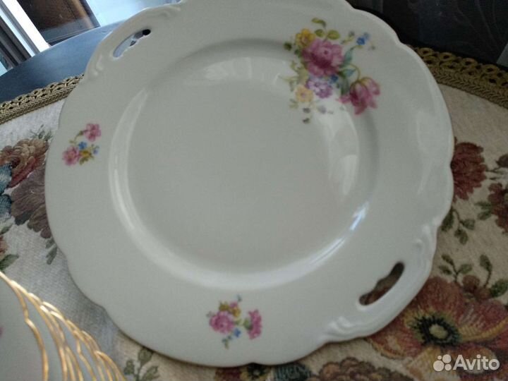 Тарелки фарфор 12шт + блюдо. Винтаж. Бавария