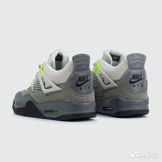 Кроссовки Nike Air Jordan 4 Retro Cool Grey / Volt