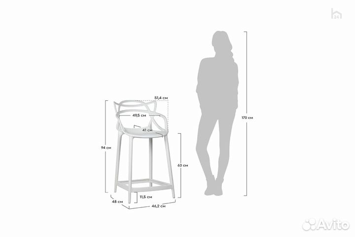 Стул барный Masters FR 0132