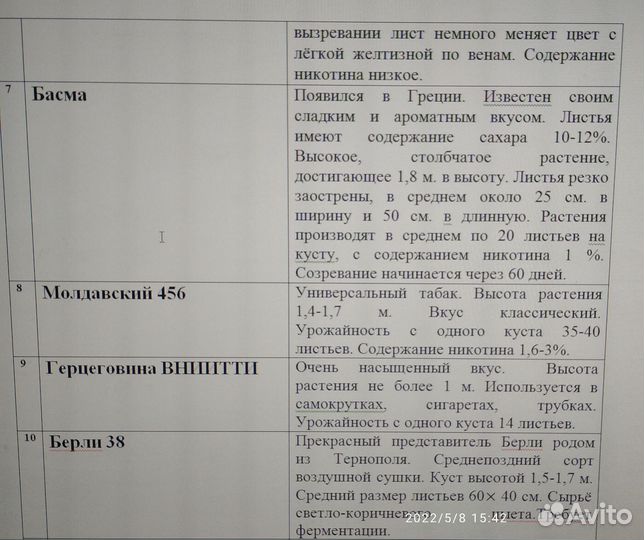 Семена табака