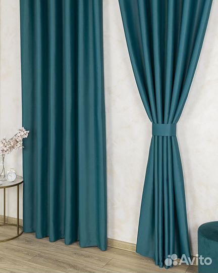 Портьеры блэкаут Марсель Морской шторы