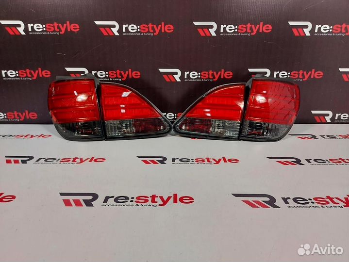 Стопы Toyota Harrier 10 LED Красно-черные S2074