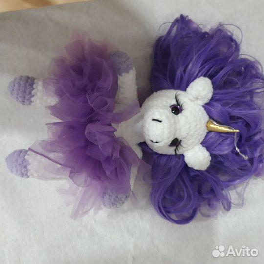 Лошадка-единорог ручной работы 30 см