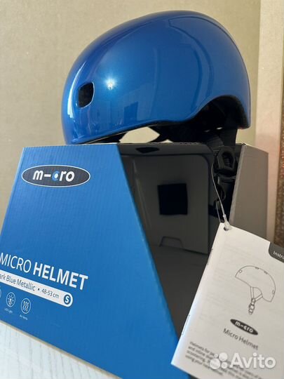 Шлем детский защитный Micro -синий S (Новый)