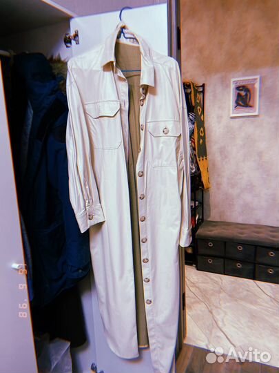 Кожаное платье M