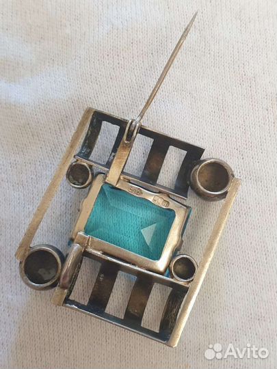 Серебряная брошь СССР