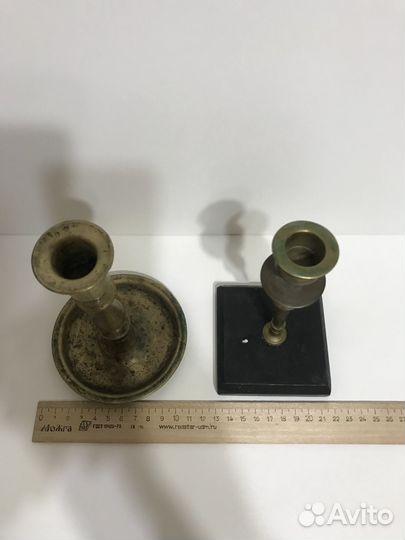 Старинные подсвечники. Бронза 19 век. 2шт