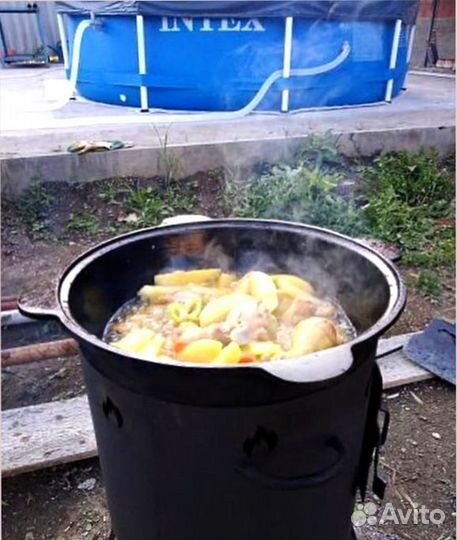 Казан с печкой 6л