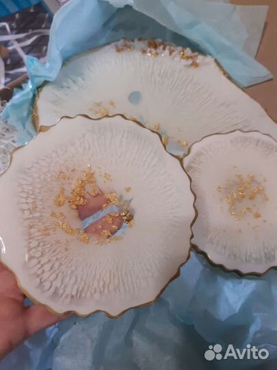 Сервировочный набор из эпоксидной смолы (3 шт.)