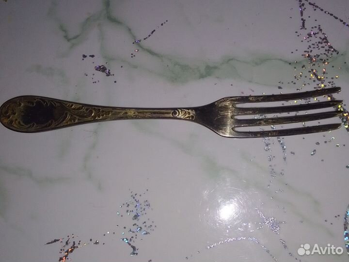 Антикварная вилка Кольчугино. 1930г. Мельхиор