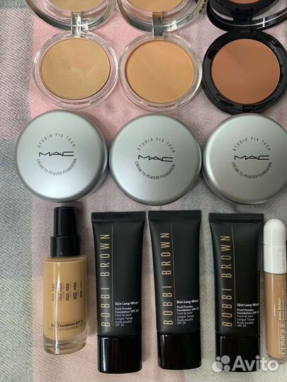 Пудра clinique, крем- пудра MAC, тон Bobbi Brown