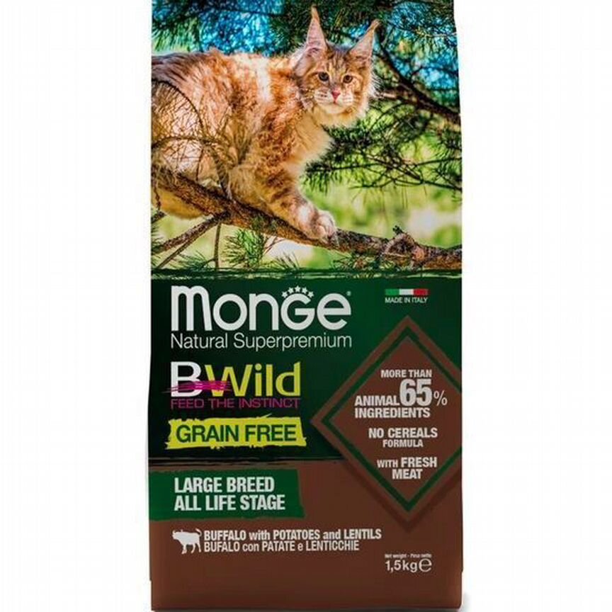 Сухой корм Monge Bwild Grain Free 1.5 кг