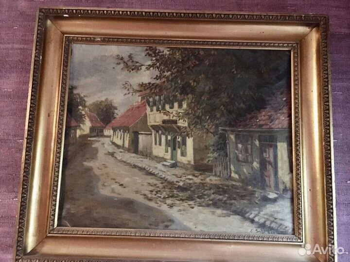 Картина маслом на холсте, деревянный багет