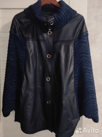 Куртка пончо кожаная