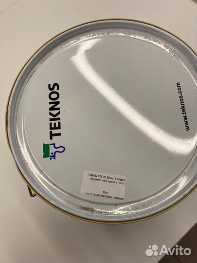 Краска для стен белая teknos,timantti 20