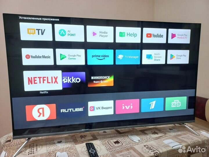 Безрамочный умный 4K SMART TV dexp 50 дюйма(127см)