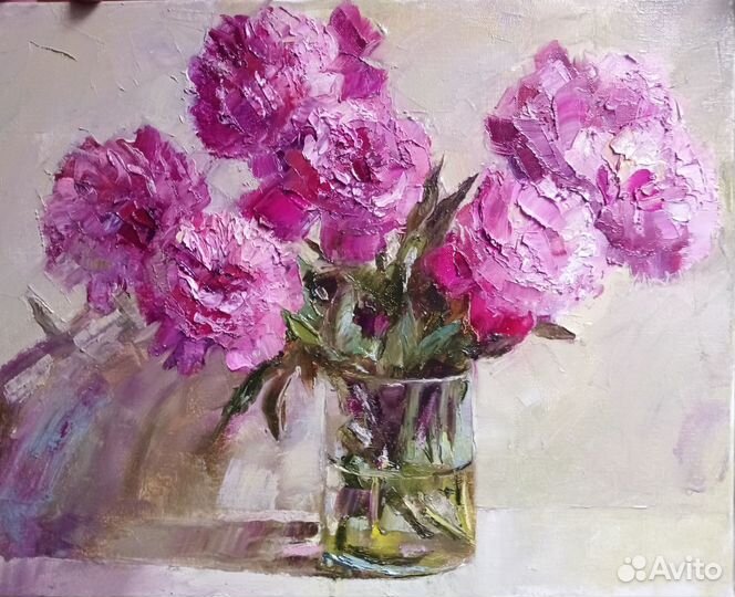 Картина маслом на холсте цветы