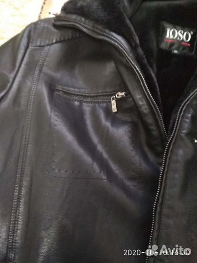 Кожаная куртка мужская новая,фабричная на меху