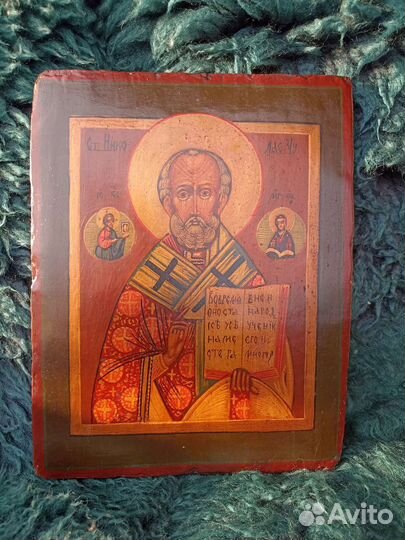 Икона старинная Николай Чудотворец