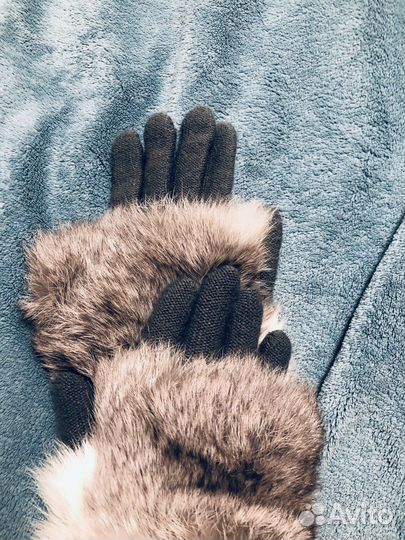 Перчатки с мехом кролика