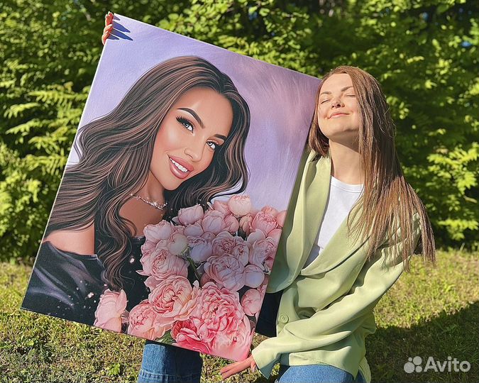 Портрет по фото на холсте в Москве