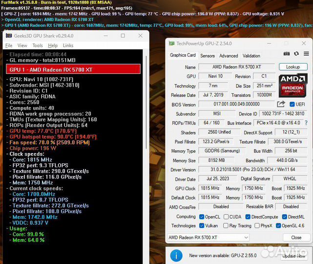 Видеокарта Radeon RX 5700 Xt