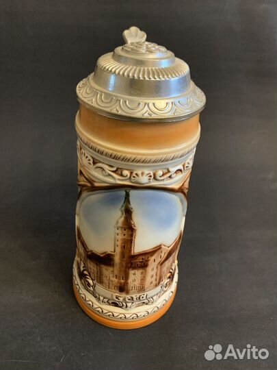 Немецкая керамич. пивная кружка (Gera) антикварная