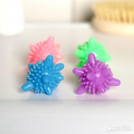 Шары для стирки белья Доляна, d6 см, 4 шт, цвет ми