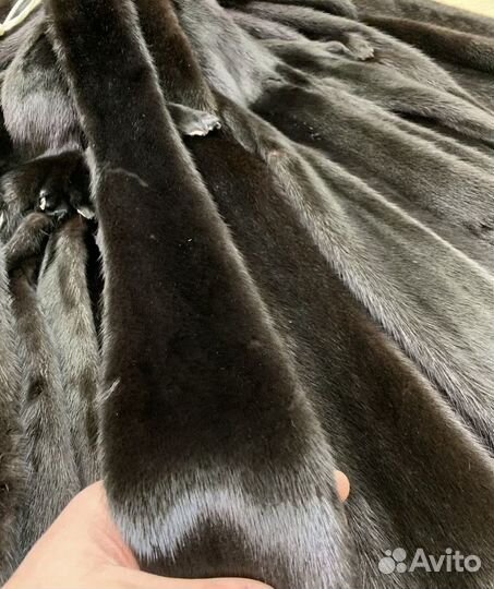 Натуральный мех норки премиум коричневый