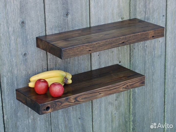 Полка со скрытыми креплениями из ясеня