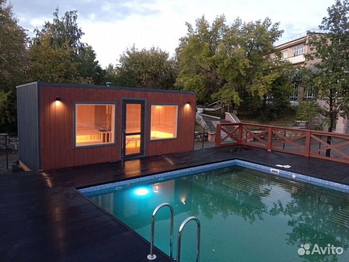 Баня с бассейном для бизнеса, дома отдыха