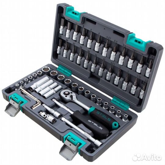 Набор инструментов, 1/4, CrV, пластиковый кейс, 57