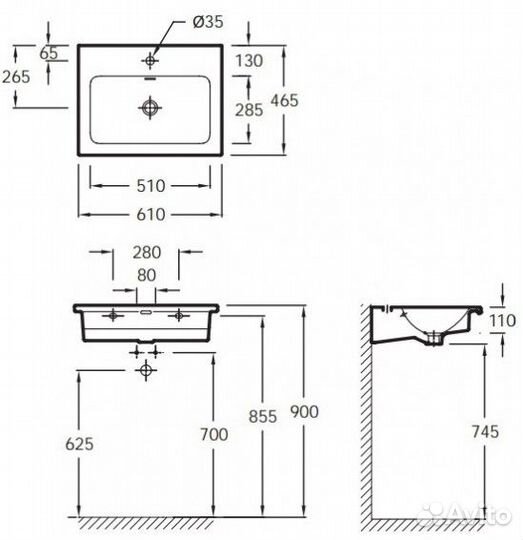 Раковина Jacob Delafon Vox exaf112-Z-00