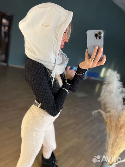 Капюшон - баф горнолыжный белый