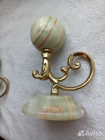 Оникс. Подсвечник с ручкой. Винтаж