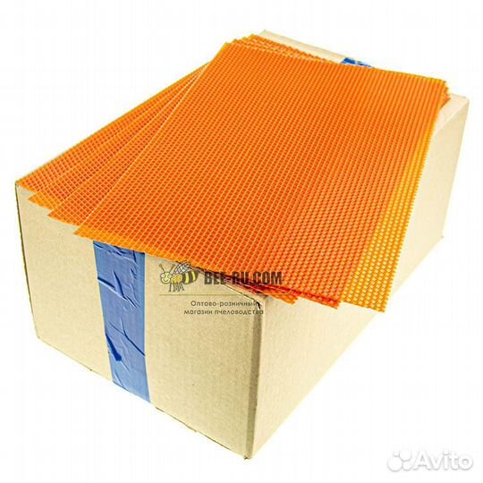 5 кг. Вощина для свечей оранжевая 410х260 мм