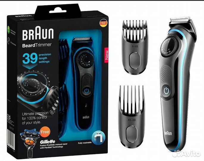 Триммер Braun BT3040 для бороды + бритва (Новый)